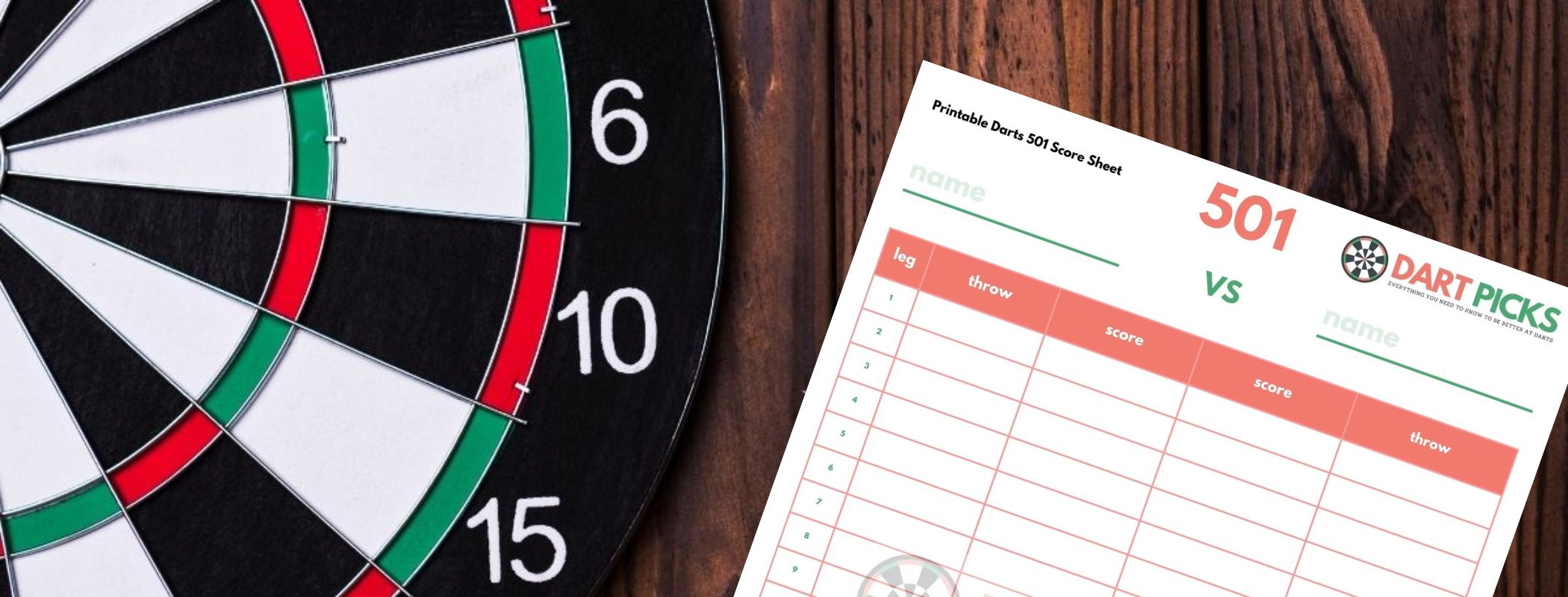 Printable Darts 501 Scoresheet