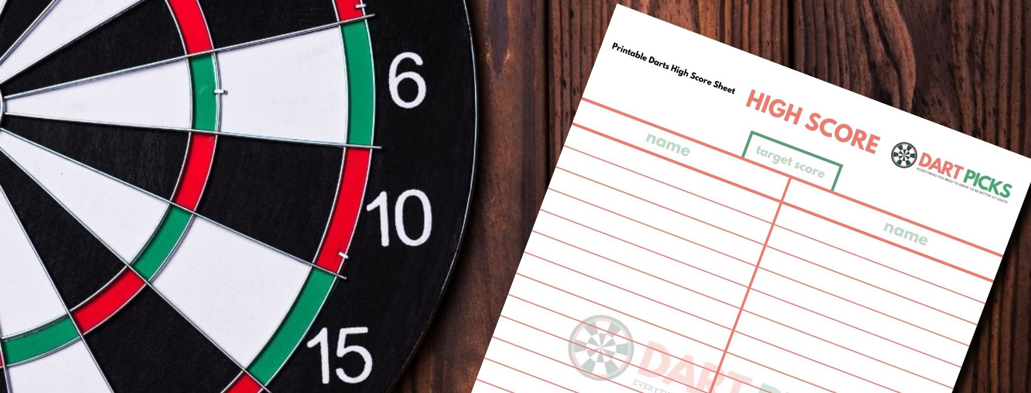 Printable Darts High Score Scoresheet
