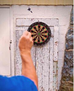 throwing darts outdoors